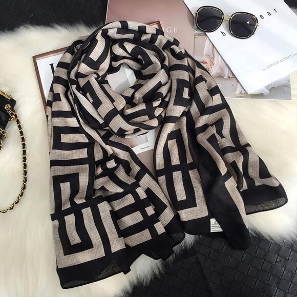 Women's Scarves Lady Light Soft Fashion Solid Scarf Wrap Shawl for All Season - Picture 7 of 7